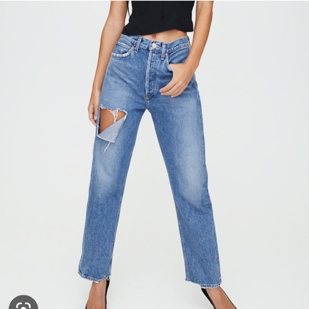 Agolde ripped thigh jeans